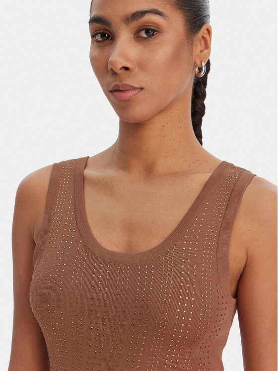 Fracomina Fracomina Top FR26ST4005K524R9 Hnědá Slim Fit