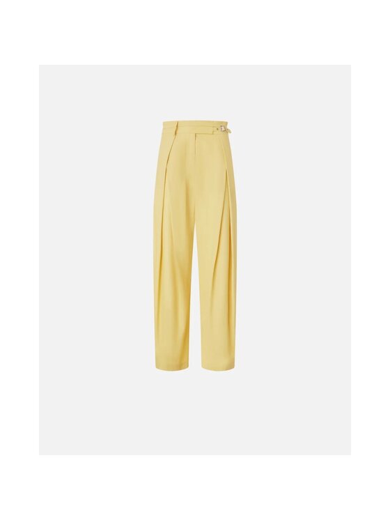 PINKO PINKO Spodnie damskie Ricordi pantalone cotone Żółty Flared Fit