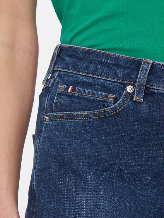 Tommy Hilfiger Tommy Hilfiger Pantaloni scurți de blugi Dnm Straight Short Rw Kai WW0WW41320 Albastru Slim Fit