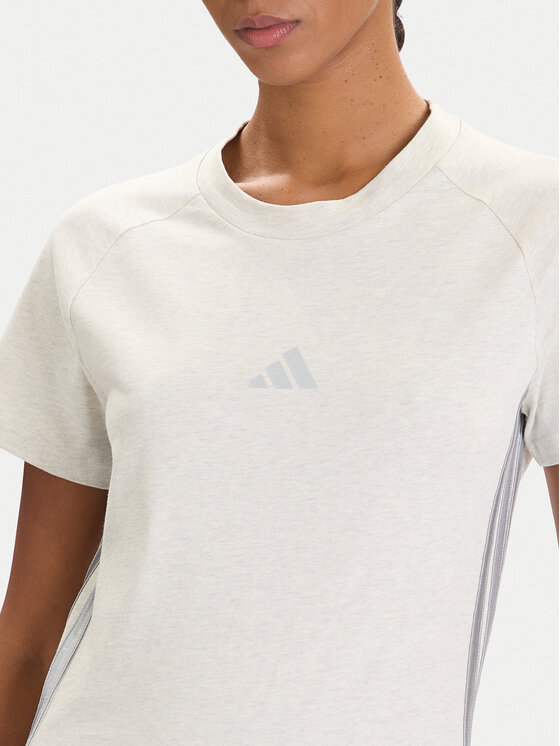 adidas adidas T-krekls Holiday 3-Stripes JM1880 Bēšs Slim Fit