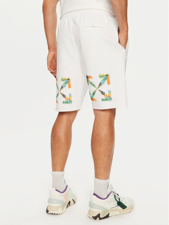 Off-White Off-White Sportovní kraťasy OMCI006G21FLE0010110 Bílá Regular Fit