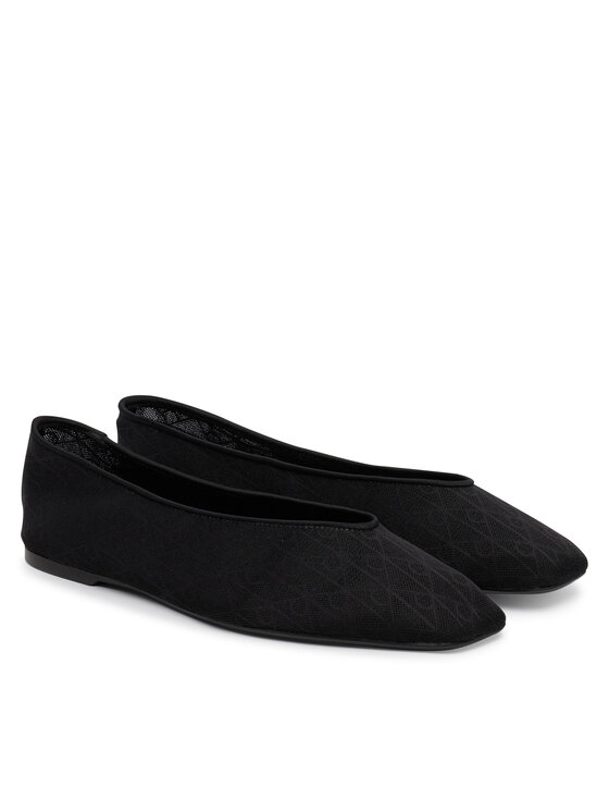 Calvin Klein Calvin Klein Balerini Square Ballerina Aop Mesh HW0HW02937 Negru