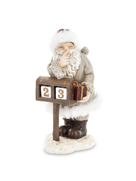 MIAhome MIAhome Figurka świąteczna Święty Mikołaj SEDUTA-2 Szary