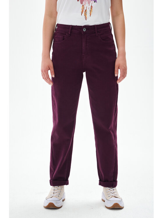 blue shadow blue shadow Spodnie materiałowe 8058-29 Czerwony Regular Fit