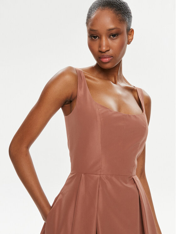 PINKO Pinko Večernja haljina Champagne 102778 Y3LE Smeđa Regular Fit