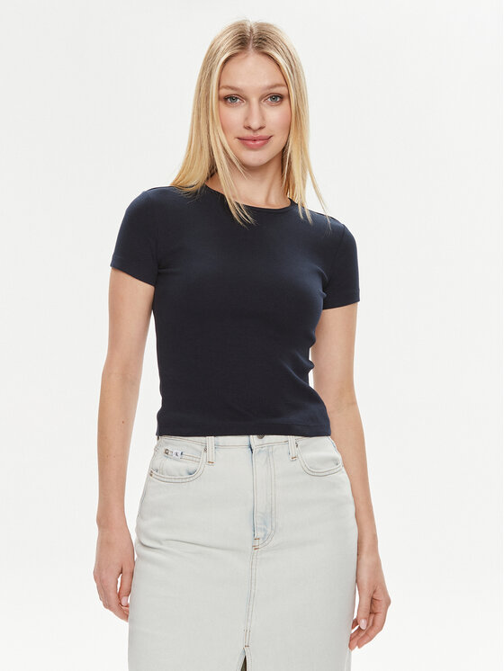 Vero Moda T-krekls Chloe 10306894 Tumši zils Tight Fit