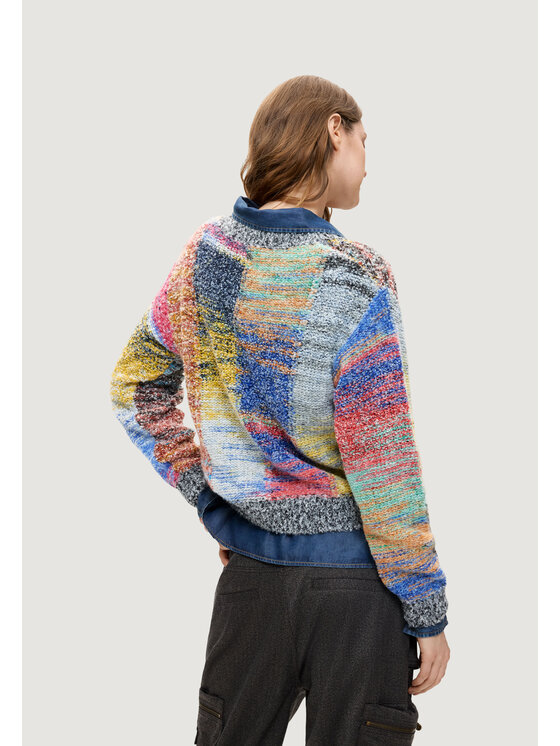 Desigual Desigual Sweter JERS_EARTHTEXTURE Czerwony Basic Fit