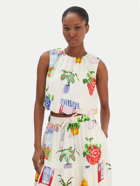 Seafolly Seafolly Bluza La Boca 55646-TO Écru Regular Fit