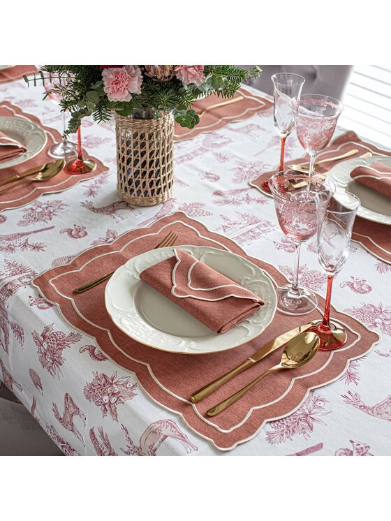 Roseberry Home Roseberry Home Serwetki haftowane Rust Onde Brązowy