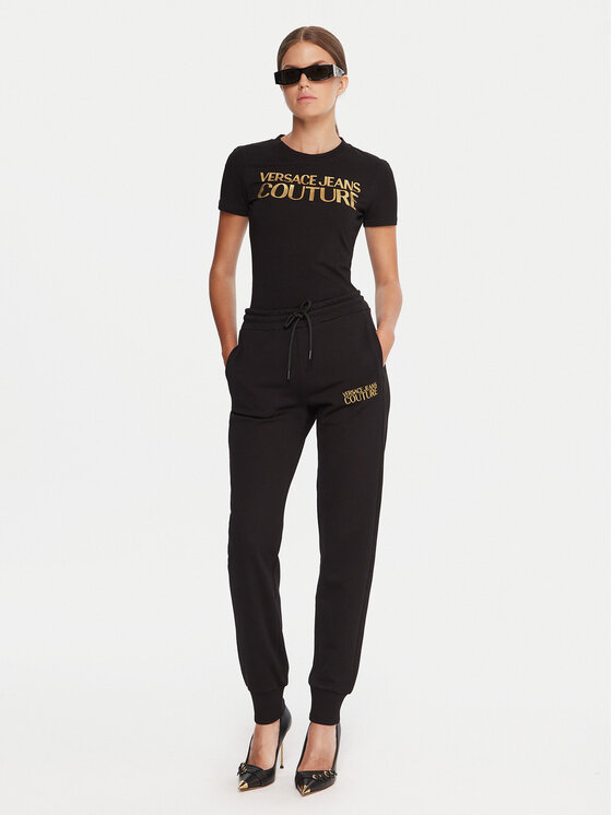 Versace Jeans Couture Versace Jeans Couture Tričko 79HAHT02 CJ03T Čierna Regular Fit