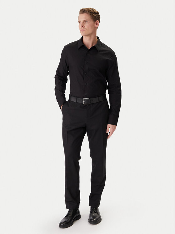 Calvin Klein Calvin Klein Košeľa Easy LV04LE111G Čierna Relaxed Fit