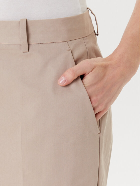 Tommy Hilfiger Tommy Hilfiger Riidest püksid WW0WW45791 Beež Wide Leg