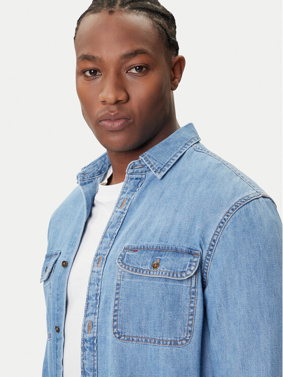 Tommy Jeans Tommy Jeans džínsová košeľa DM0DM21727 Modrá Regular Fit