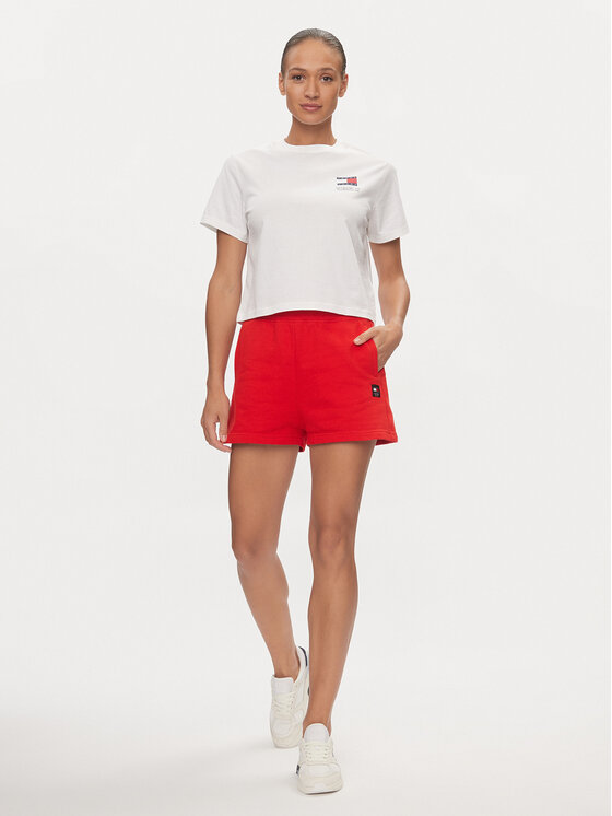Tommy Jeans Tommy Jeans Športne kratke hlače New Cls DW0DW17772 Rdeča Relaxed Fit