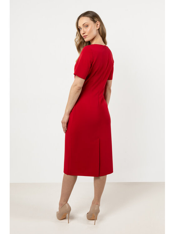Awama Awama Sukienka koktajlowa A706 Czerwony Basic Fit