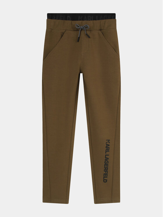 Karl Lagerfeld Kids Karl Lagerfeld Kids Teplákové kalhoty Z24164 S Khaki Regular Fit