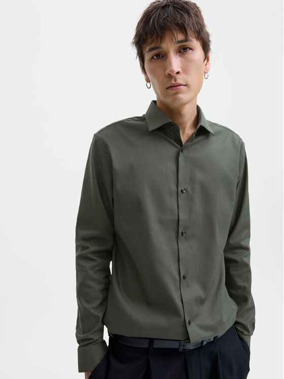 Jack & Jones Jack & Jones Košeľa Parker 12227385 Zelená Slim Fit