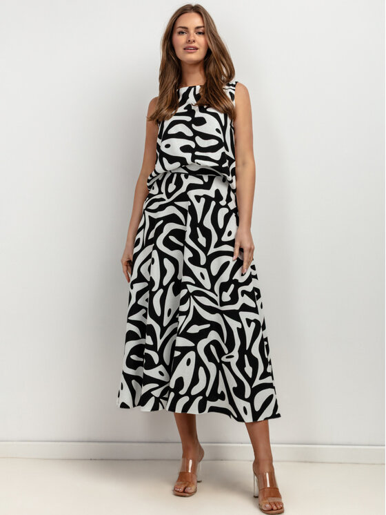 Tessita Tessita Spódnica midi T424/5/S Czarny A-Line Fit