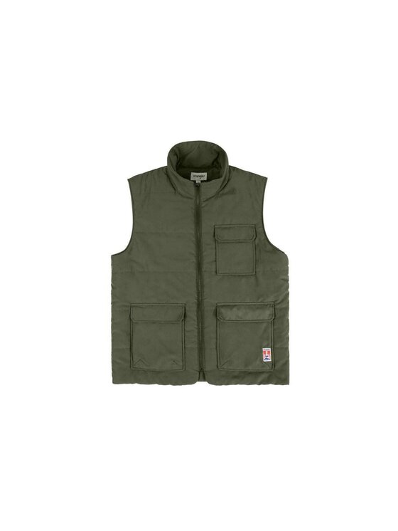 Wrangler Wrangler Kamizelka CASEY JONES QUILTED Zielony Regular Fit