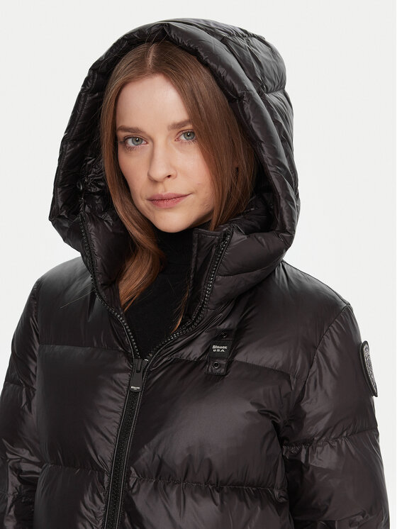 Blauer Blauer Vatovaná bunda 25WBLDK03161 Čierna Regular Fit