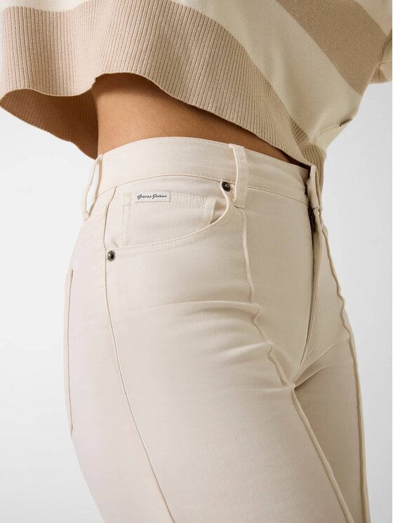 Guess Jeans Guess Jeans Штани з тканини W6RA0R WJ051 Кремовий Regular Fit
