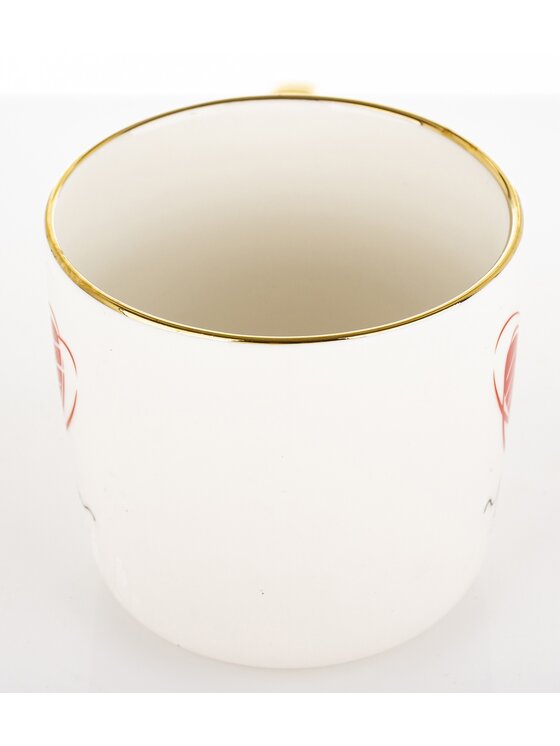 MIAhome MIAhome Kubek porcelanowy 385 ml z czerwonym sercem i napisem YOU ME Biały