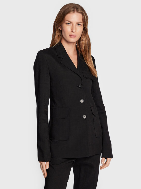 Victoria Victoria Beckham Blazer 1322WJK003381B Negru Regular Fit 1322WJK003381B imagine noua