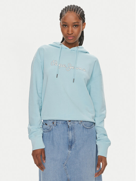 Pepe Jeans Felpa Lana Hoodie PL581440 Blu Regular Fit Modivo