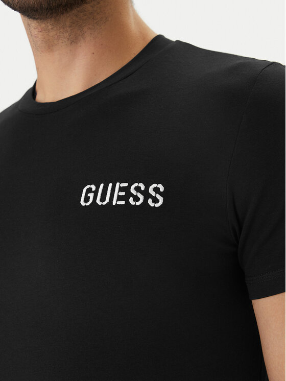 Guess Guess Tricou U6GM03 K6YW1 Negru Slim Fit