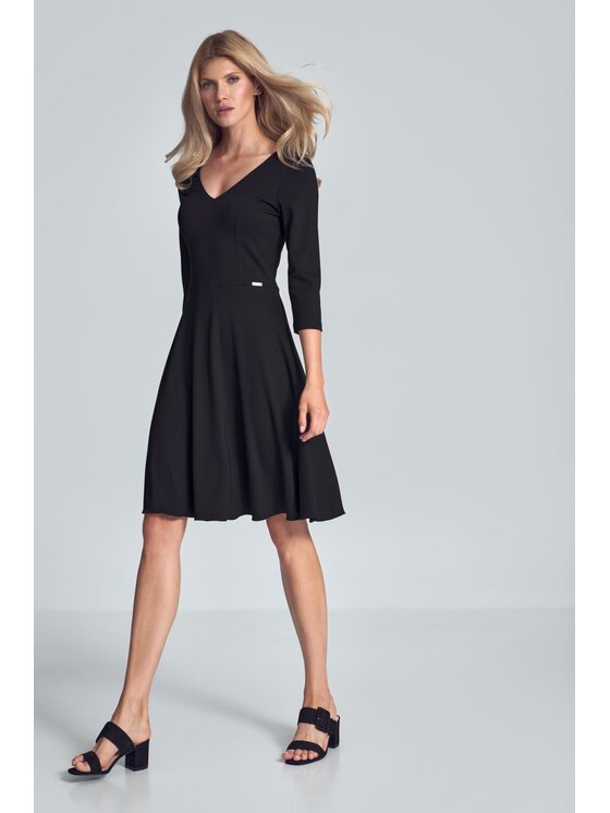FIGL FIGL Sukienka M709 Czarny Regular Fit