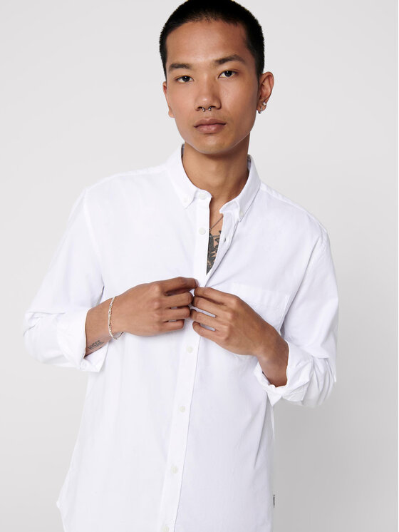 Only & Sons Only & Sons Marškiniai Alvaro 22006479 Balta Slim Fit