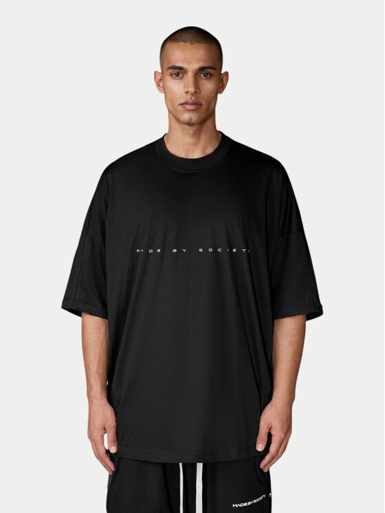 MADE BY SOCIETY MADE BY SOCIETY T-Shirt Tricou COLOSSUS - T17306 Czarny Basic Fit