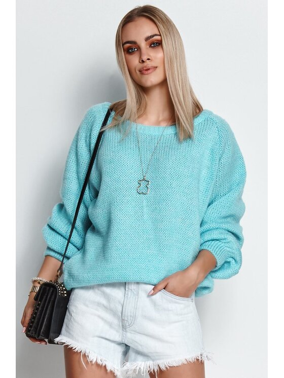 Sweter Makadamia, Turkusowy, S114
