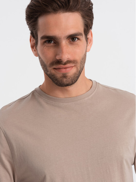 Ombre Ombre Longsleeve OM-LSBL-0106 Beżowy Regular Fit