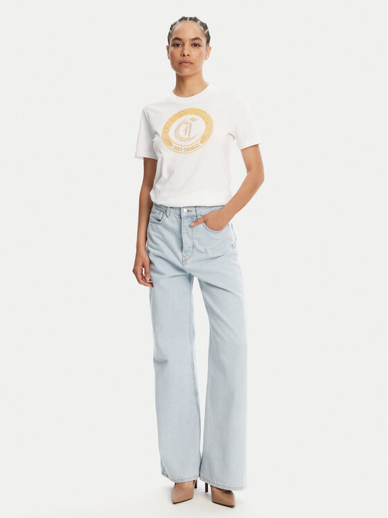 Just Cavalli Just Cavalli Póló 78PAHE13 Fehér Regular Fit