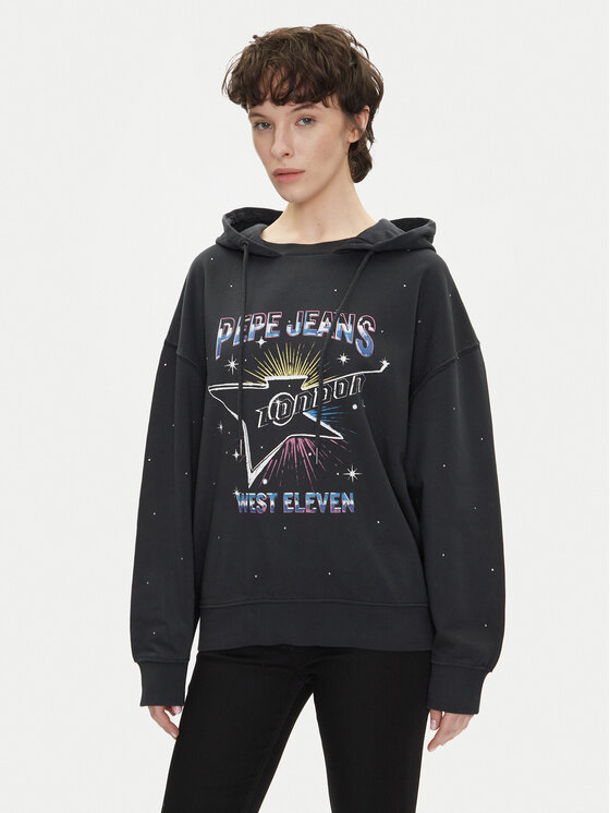 Pepe Jeans Pepe Jeans Pulóver Lilian PL581469 Fekete Loose Fit