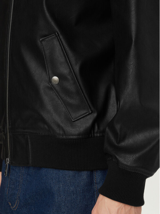 Calvin Klein Jeans Calvin Klein Jeans Яке от имитация на кожа LV04RF403G Черен Relaxed Fit