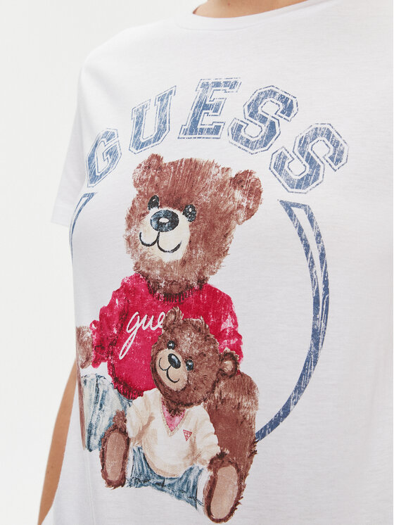 Guess Guess Tricou W4RI86 K9SN1 Alb Regular Fit