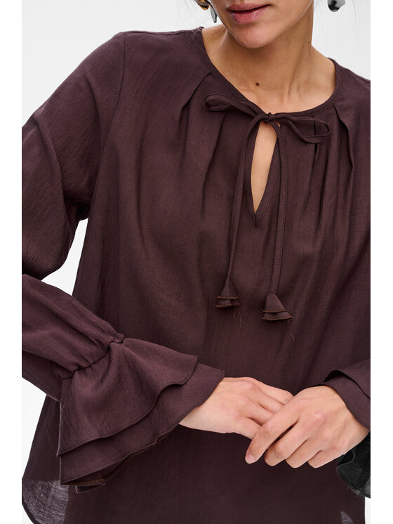 blue shadow blue shadow Bluzka Louise Brązowy Regular Fit