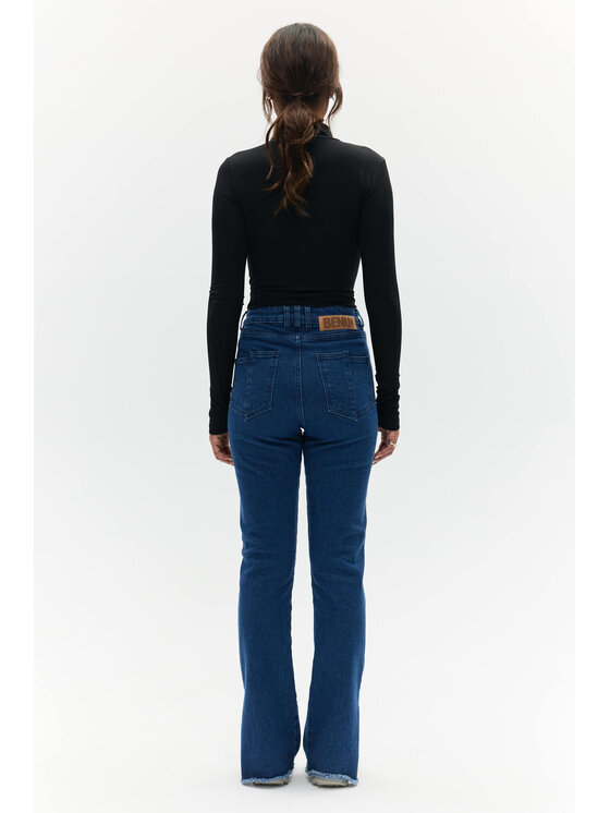 BENU BENU Spodnie skórzane Skórzane Brązowy Custom Slim Fit