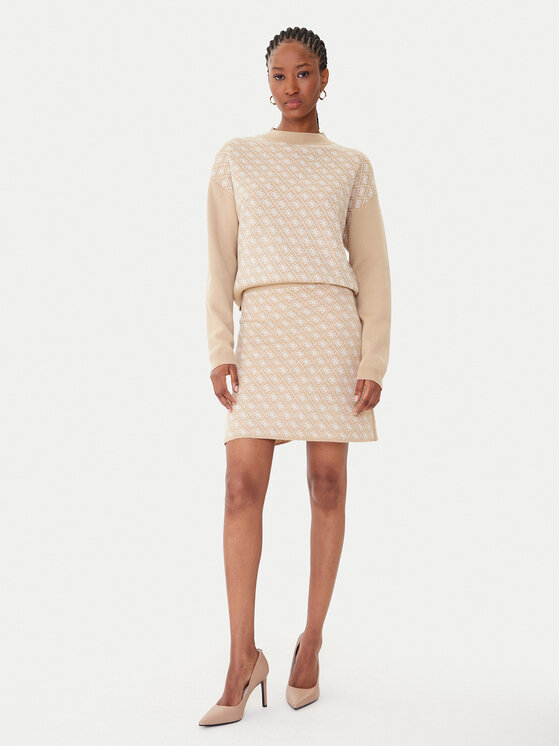 Guess Guess Пола тип молив W5BD81 Z3JD2 Бежов Slim Fit