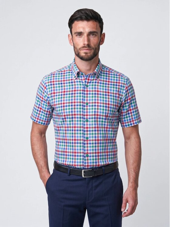 Willsoor Willsoor Koszula 20906 Zielony Slim Fit