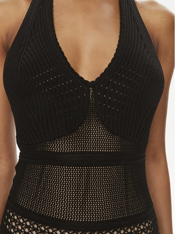 TWINSET TWINSET Kötött ruha 241TT3112 Fekete Regular Fit