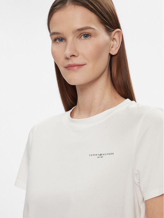 Tommy Hilfiger Tommy Hilfiger Тишърт 1985 WW0WW37877 Бял Regular Fit