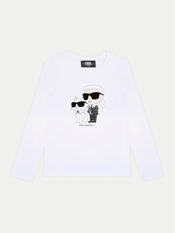 Karl Lagerfeld Kids Karl Lagerfeld Kids Μπλουζάκι Z30209 S Λευκό Regular Fit