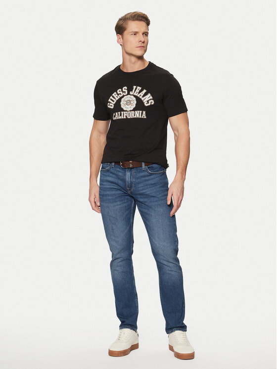 Guess Jeans Guess Jeans T-shirt M5RI80 K8HM0 Crna Slim Fit