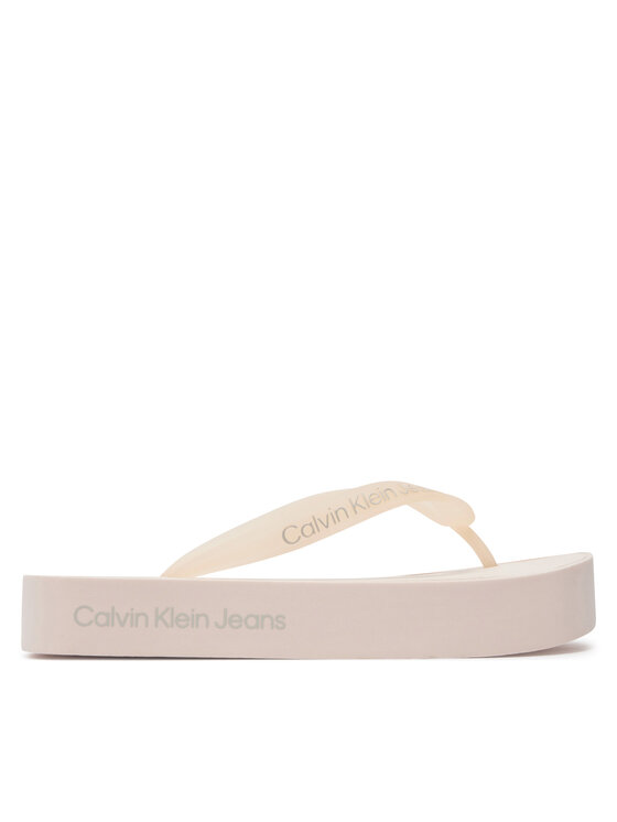 Flip flop Calvin Klein Jeans Beach Sandal Flatform Logo YW0YW01092 Peach Blush/Oyster Mushroom TLL