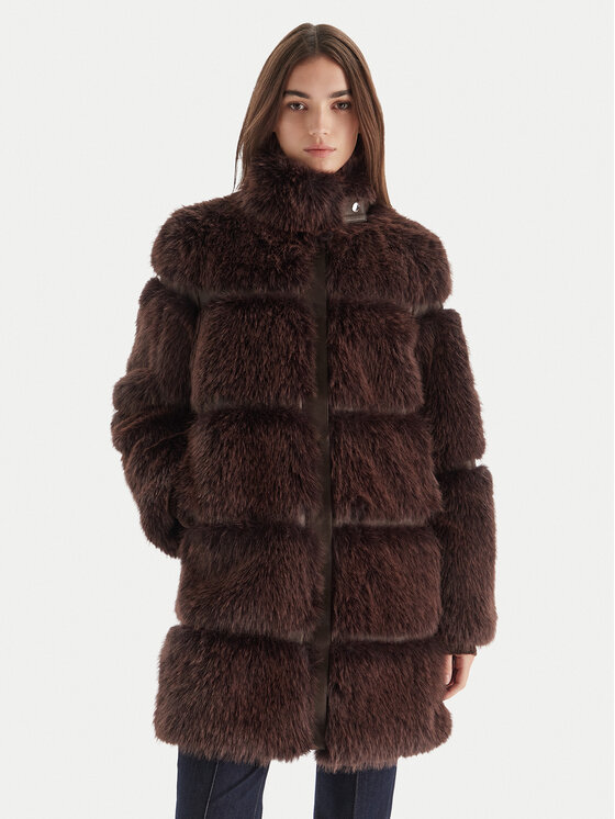 Patrizia Pepe Patrizia Pepe Кожено палто 2O0175 E077 B857 Кафяв Regular Fit