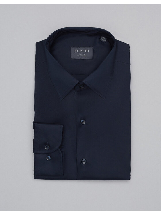Borgio Borgio Koszula lavello Granatowy Slim Fit