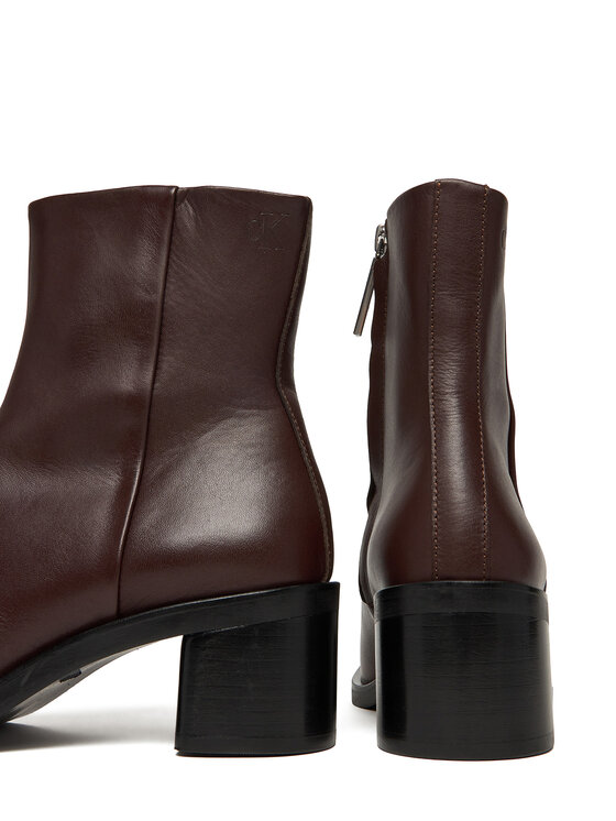 Calvin Klein Calvin Klein Bokacsizma Block Heel Zip Boot Lth HW0HW02593 Bordó
